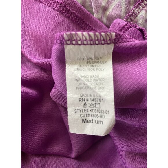 41 Hawthorn Medium Purple Gray Kassidy Wrap Fit Flare Geometric Dress 054 - Picture 15 of 15